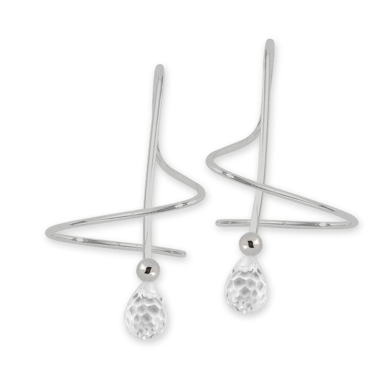 Cubic Zirconia Briolette Earspirals Earrings