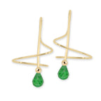 Emerald Briolette Earspirals Earrings