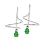 Emerald Briolette Earspirals Earrings