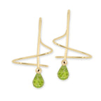Peridot Briolette Earspirals Earrings