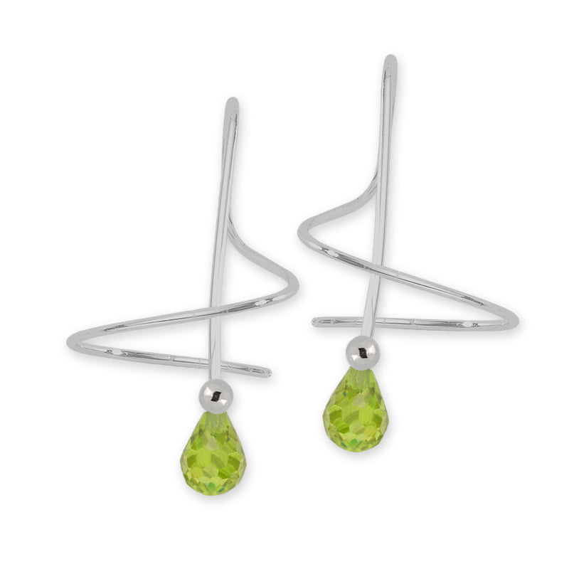 Peridot Briolette Earspirals Earrings