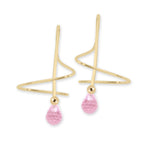 Pink Cubic Zirconia Briolette Earspirals Earrings