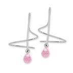 Pink Cubic Zirconia Briolette Earspirals Earrings
