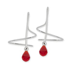 Ruby Briolette Earspirals Earrings