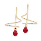 Ruby Briolette Earspirals Earrings