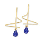 Blue Sapphire Briolette Earspirals Earrings