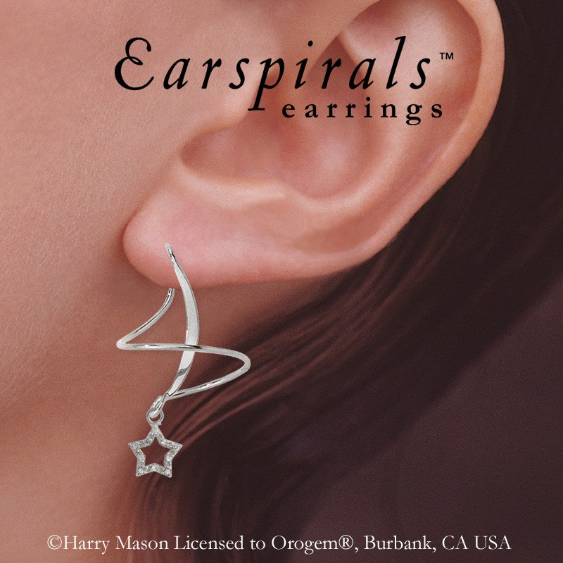 Cubic Zirconia Star Earspirals Earrings