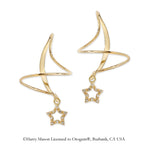 Cubic Zirconia Bead Earspirals Earrings