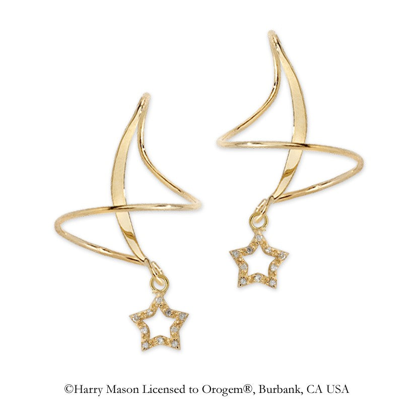 Cubic Zirconia Bead Earspirals Earrings