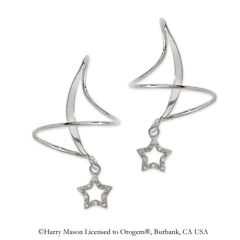 Cubic Zirconia Star Earspirals Earrings