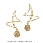 Cubic Zirconia Bead Earspirals Earrings