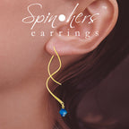 18k Gold Over Silver Swarovski Birthstone Crystal Dangle Spinner Earrings