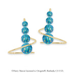 Earspirals Earrings Graduated Opal Beads Short Length