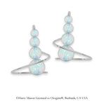 Earspirals Earrings Graduated Opal Beads Short Length