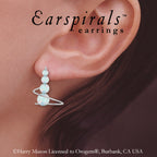 Earspirals Earrings Graduated Opal Beads Short Length