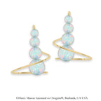 Earspirals Earrings Graduated Opal Beads Short Length
