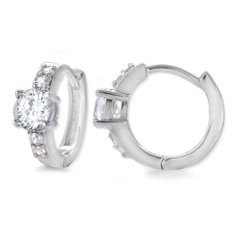 Silver Cubic Zirconia Hoop Earrings