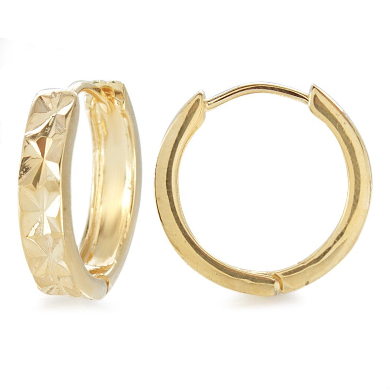 GoldoverSilver Diamond Cut Hoop Earrings