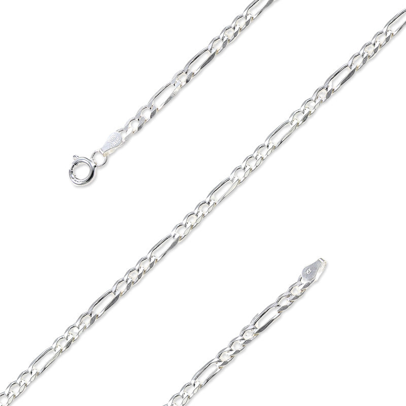 Italian Sterling Silver Figaro Necklace