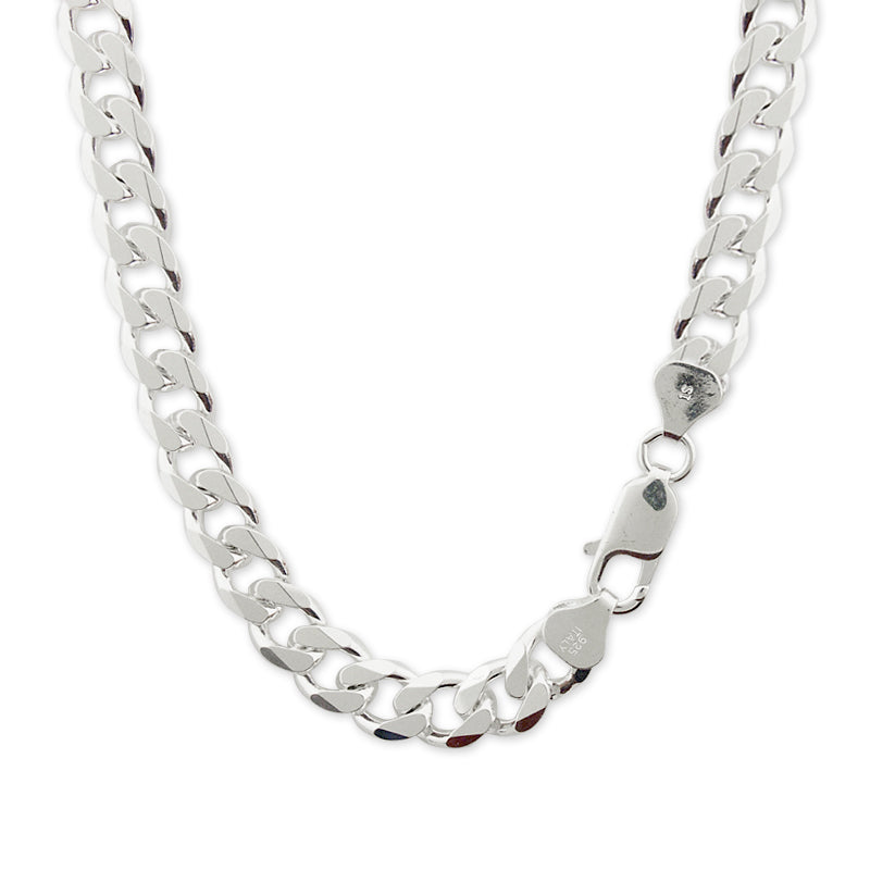 Italian Sterling Silver Cuban Curb Link Chain 8.20mm 16 to 24 Inches 