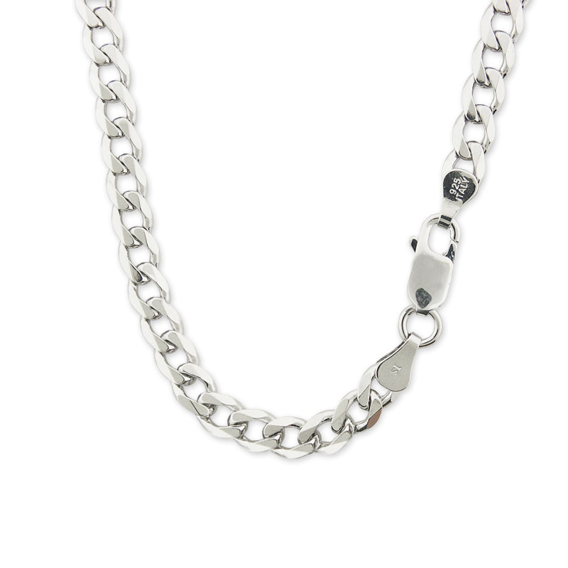 Italian Sterling Silver Cuban Curb Link Chain 5.50mm 16 to 24 Inches