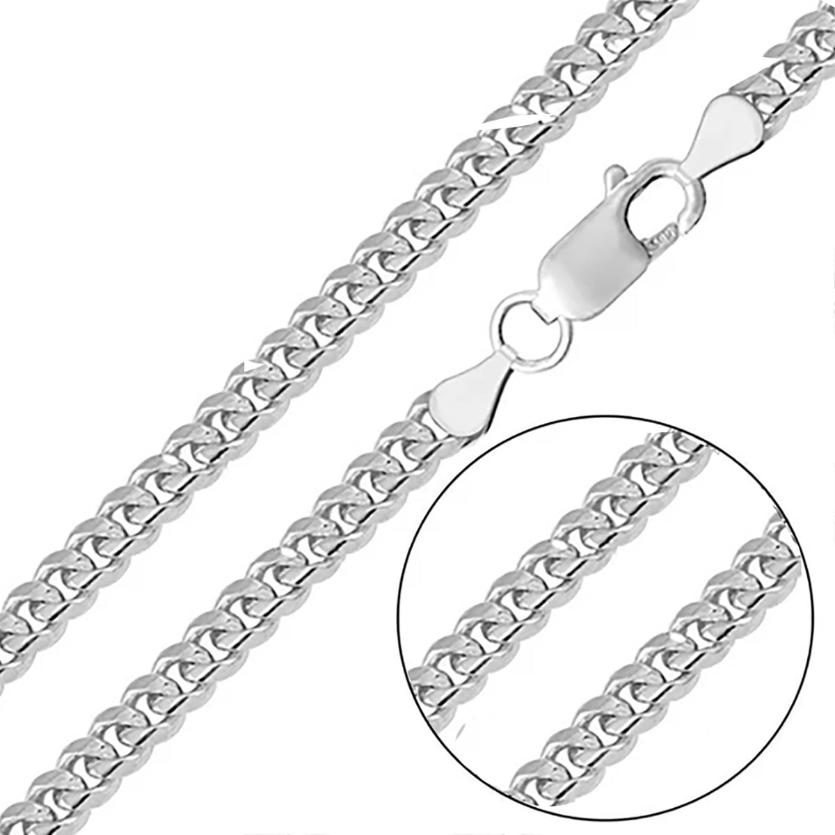 Silver Cuban Link Chain for Men Or Women - 5.50mm Width- 20 to 24 Inches - Solid Sterling Silver Cuban Link Chain- Under 3 Dollars per Gram