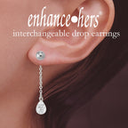 Birthstone Briolette Dangle w Bead Stud Interchangeable Enhancer Earrings
