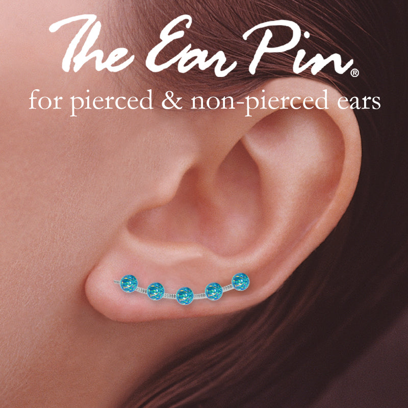 Ear Climber Earrings Ear Pin 5-in-1 Look Opal Beads Earcrawlers