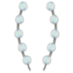 Ear Climber Earrings Ear Pin 5-in-1 Look Opal Beads Earcrawlers
