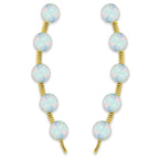 Ear Climber Earrings Ear Pin 5-in-1 Look Opal Beads Earcrawlers