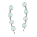 Ear Climber Earrings Ear Pin 4-in-1 Look Opal Beads Earcrawlers