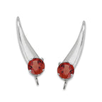 Birthstone Ear Climbers Ear Pin Earrings Solitaire Gemstone Sterling Silver