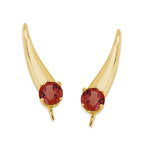 Birthstone Ear Climbers Ear Pin Earrings Solitaire Gemstone 18k Gold Over Silver