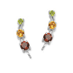 Multi Color 3 in1 Silver Ear Pin Earrings