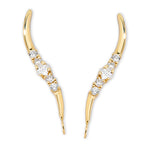 Princess Cut CZ Silver Ear Pin Earrings