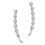 6in1 Cubic Zirconia Silver Ear Pin Earrings