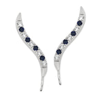 Blue Sapphire Cubic Zirconia Ear Pin Earrings