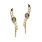 Mystic Topaz and Cubic Zirconia Silver Ear Pin Earrings