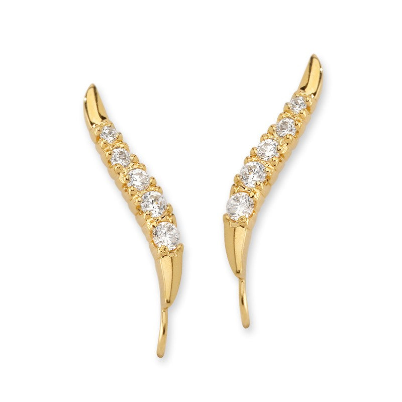 Journey Cubic Zirconia Ear Pin Earrings