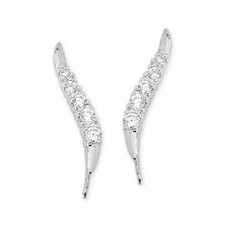 Journey Cubic Zirconia Ear Pin Earrings