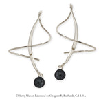 Black Onyx Dangle Earspirals Earrings