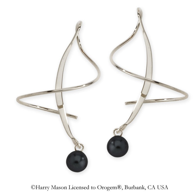 Black Onyx Dangle Earspirals Earrings