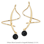 Black Onyx Dangle Earspirals Earrings