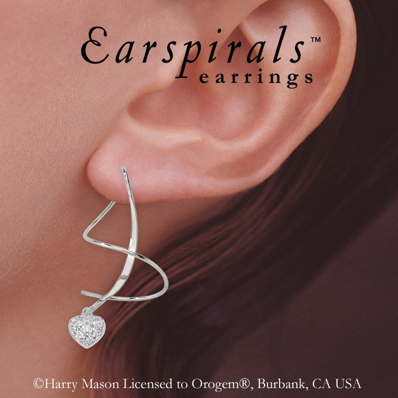Heart Cubic Zirconia Earspirals Earrings