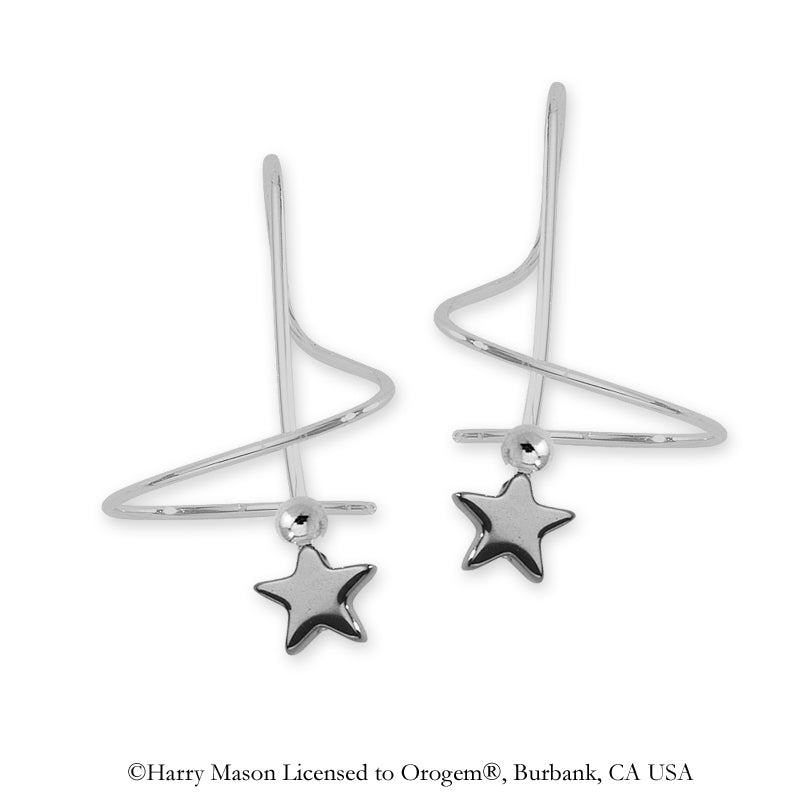 Hematite Star Earspirals Earrings