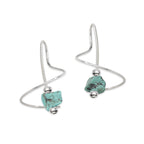 Turquoise Nugget Earrings Earspirals Sterling Silver