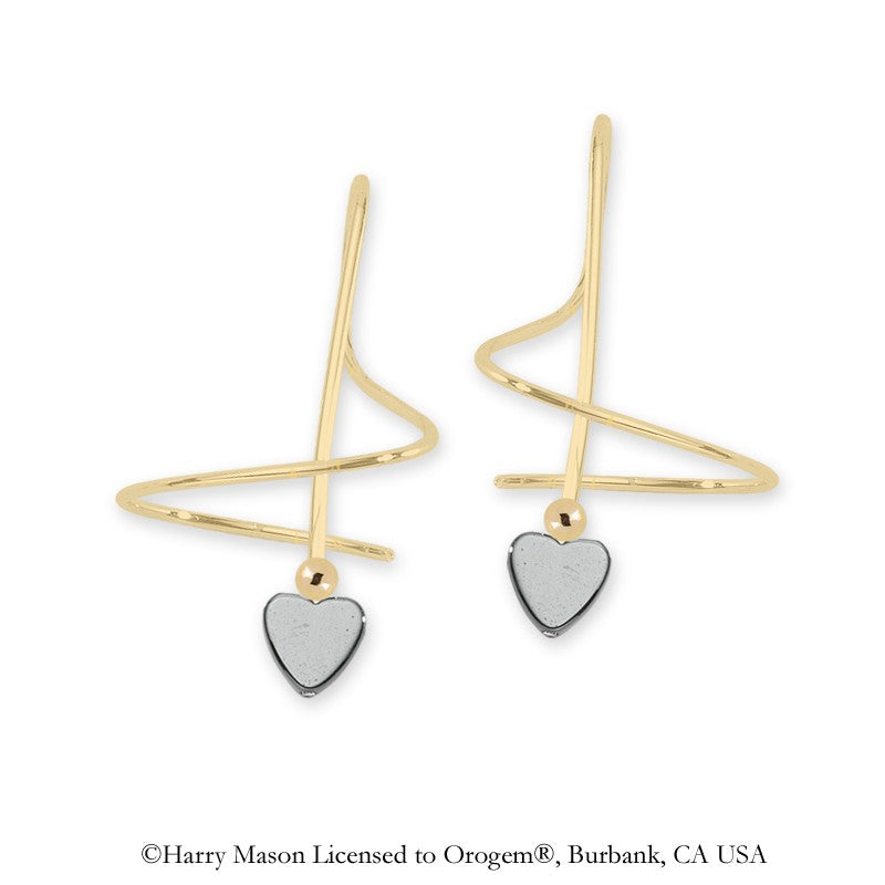 Hematite Heart Earspirals Earrings