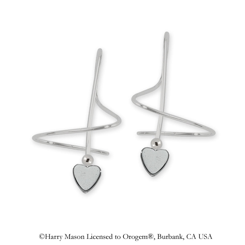 Hematite Heart Earspirals Earrings