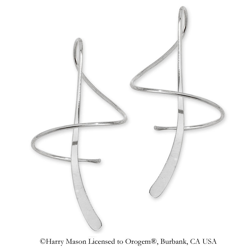 Sterling Silver Classic Polished Earspirals Earrings - Long Version