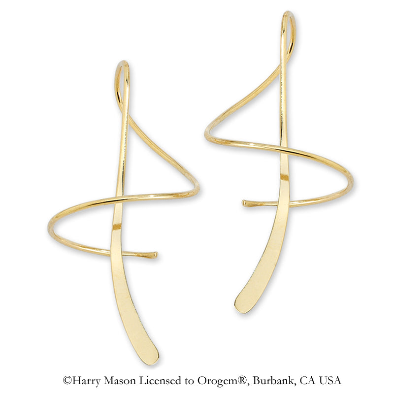 10k Yellow Gold Classic Polished Earspirals Earrings - Long Version